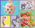 gifts for children ages 0 to 5 displayed on a colorful background