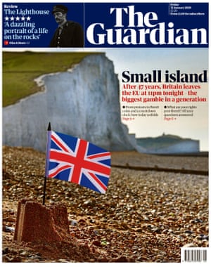 Guardian front page, Friday 31 January