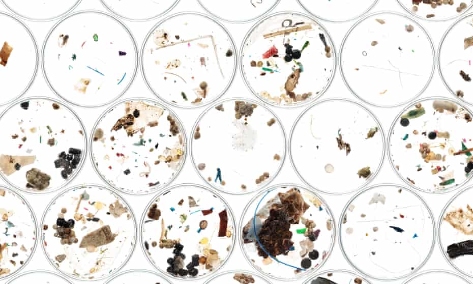 A digital composite image of plastics found in rivers across the UK.