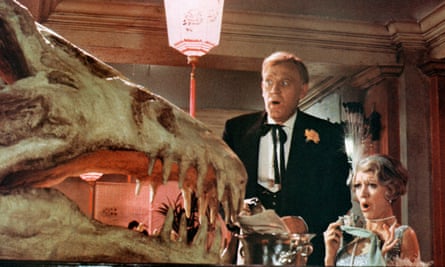 Joss Ackland and Amanda Barrie in the 1975 film One of Our Dinosaurs Is Missing.