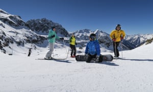 Sur les pistes près de Champoluc dans la Vallée d’Aoste.