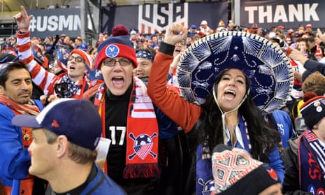 Mexican, American and Mexican American fans celebrate at World