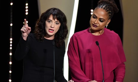 Actor and activist Asia Argento left with Ava DuVernay at the Cannes film festival, calling for change.