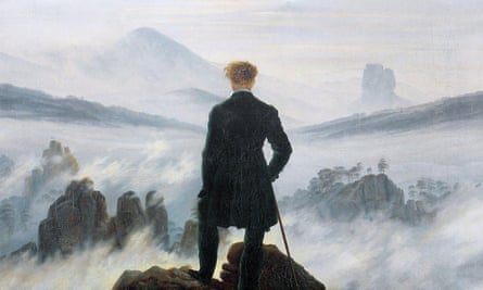 The painting Wanderer above the Sea of Fog, Caspar David Friedrich, 1818