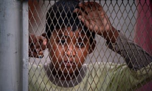 A young Rohingya refugee from Myanmar is held at a detention centre in Medan, Indonesia.