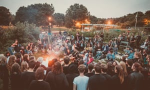 A well-attended campfire organised by the Nest Collective Campfire Club