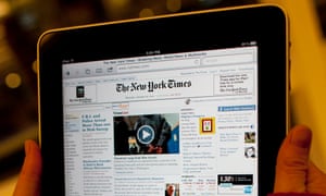 The New York Times on a tablet