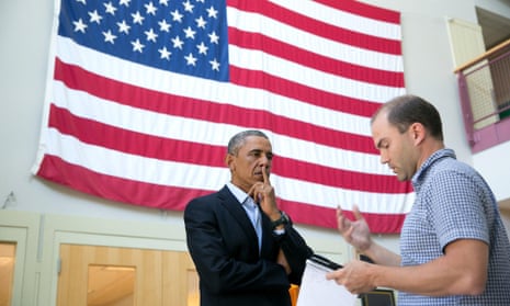Ben Rhodes with the ‘preternaturally intelligent’ Barack Obama, August 2014