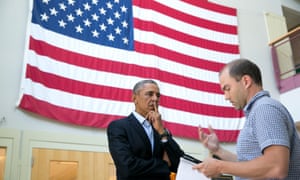 Ben Rhodes with Barack Obama in 2014. The Rhodes family says it was the target of spying attempts.