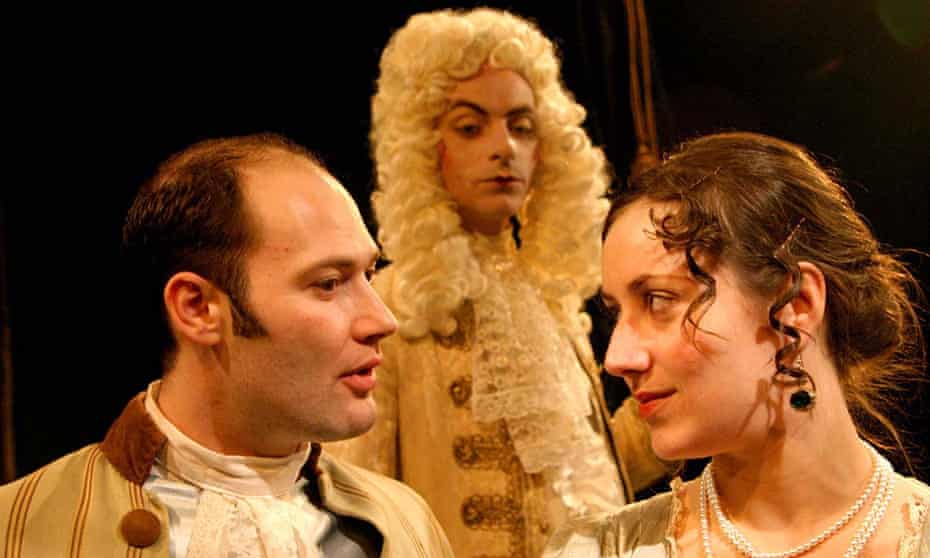 The 2004 production of Masks and Faces at the Finborough, starring Asa Joel, Thomas Power and Charlotte Pyke. The play has been revived on Zoom.