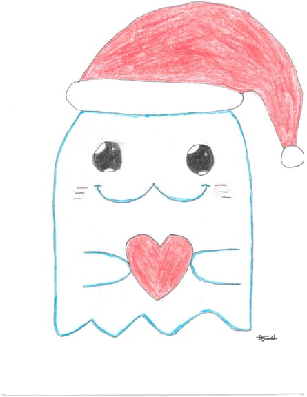 An illustration drawn by Dylan on a letter he wrote in detention.