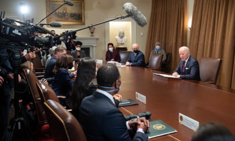 Biden speaks to reporters at the White House on Thursday.