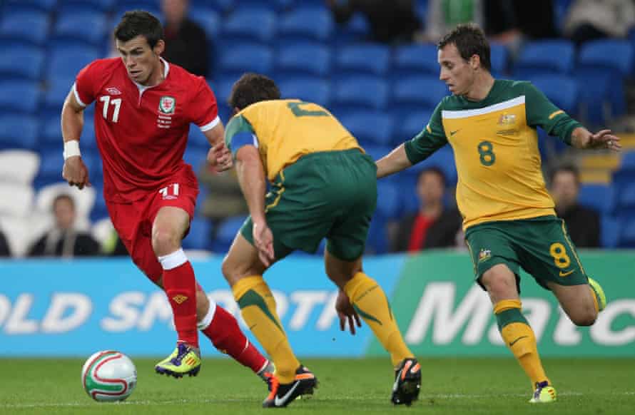 Gareth Bale in action for Wales against Australia in the 2011 defeat.