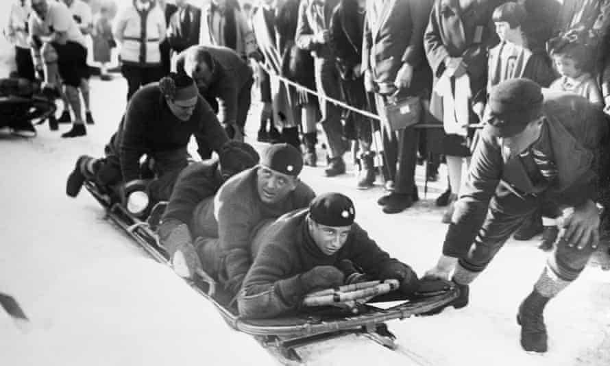 The American bobsled team at the 1928 Winter Olympics, an event which included controversy involving the speed skater Irving Jaffee.