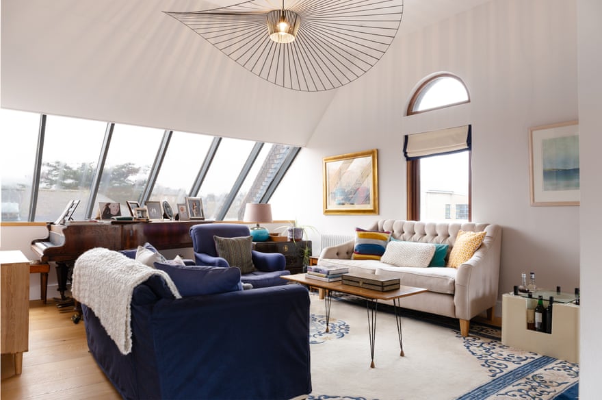 The living room of the redesigned grandmother's apartment