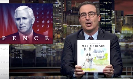 John Oliver announces on March 18 2018 that he has written a joke book titled Last Week Tonight with John Oliver Presents a Day in the Life of Marlon Bundo to counter the Mike Pence version.that
