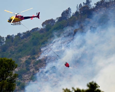 Smoke and helicopter
