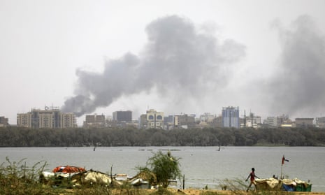 Smoke rising in Khartoum.