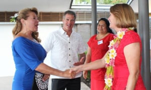 Scott Brown at the party with his wife, Gail Huff (left).