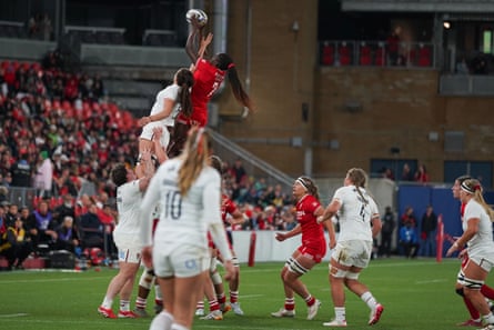 Canada win a lineout during the match