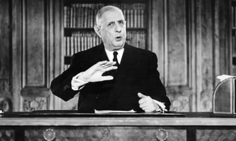 Charles de Gaulle, the subject of Julian Jackson’s ‘magisterial’ A Certain Idea of France, making a New Year’s Eve speech in 1962