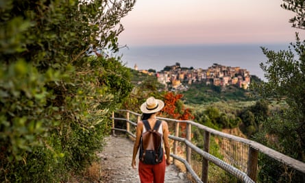 On the path towards Corniglia village, on the Cinque Terre coast.