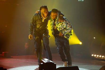 Burna Boy performs at Wembley with Dave last year