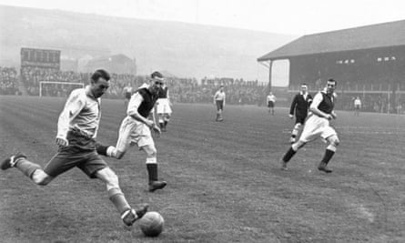 Stanley Matthews in action for the RAF team in 1943.