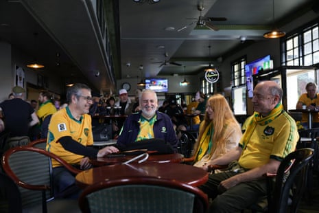 Socceroos fans gather in Sydney’s inner west to watch Australia play Paraguay during the 2026 FIFA World Cup. NSW, Australia.