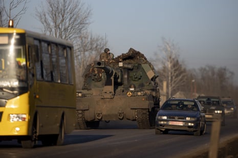A military convey in Donetsk.