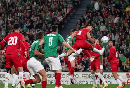 Yaser Hamed heads towards goal during the first half