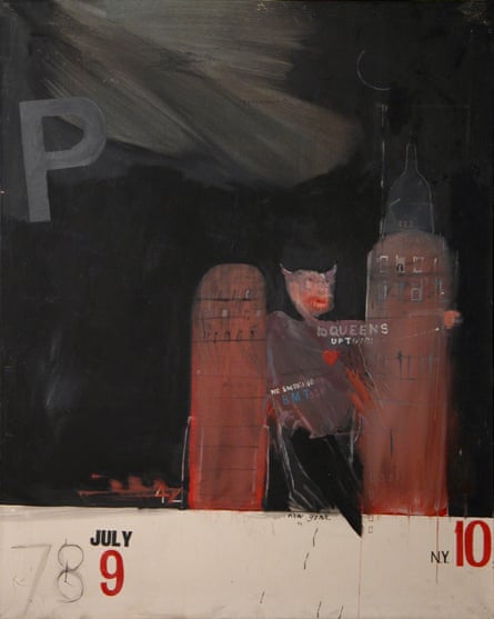 An abstract painting by David Hockney featuring the date 9 July.