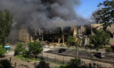A view shows a site of a Russian missile strike in Odesa.