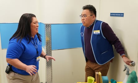 ‘The trivial and often annoying interactions of the workplace’ … Cloud 9 workers Sandra (Kaliko Kauahi) and Mateo (Nico Santos).