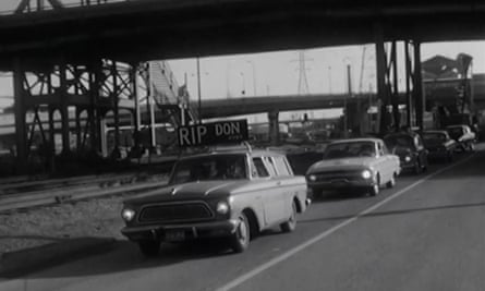 Screengrab of a digital archive video showing a funeral held for the Don River in an environmental protest in 1969.