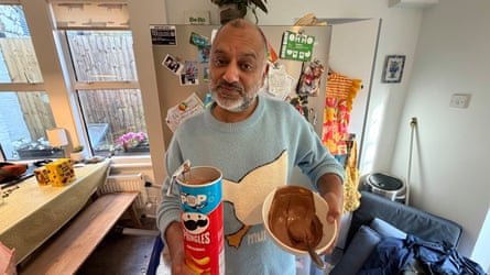 Rich Pelley makes a chocolate Pringle dish.