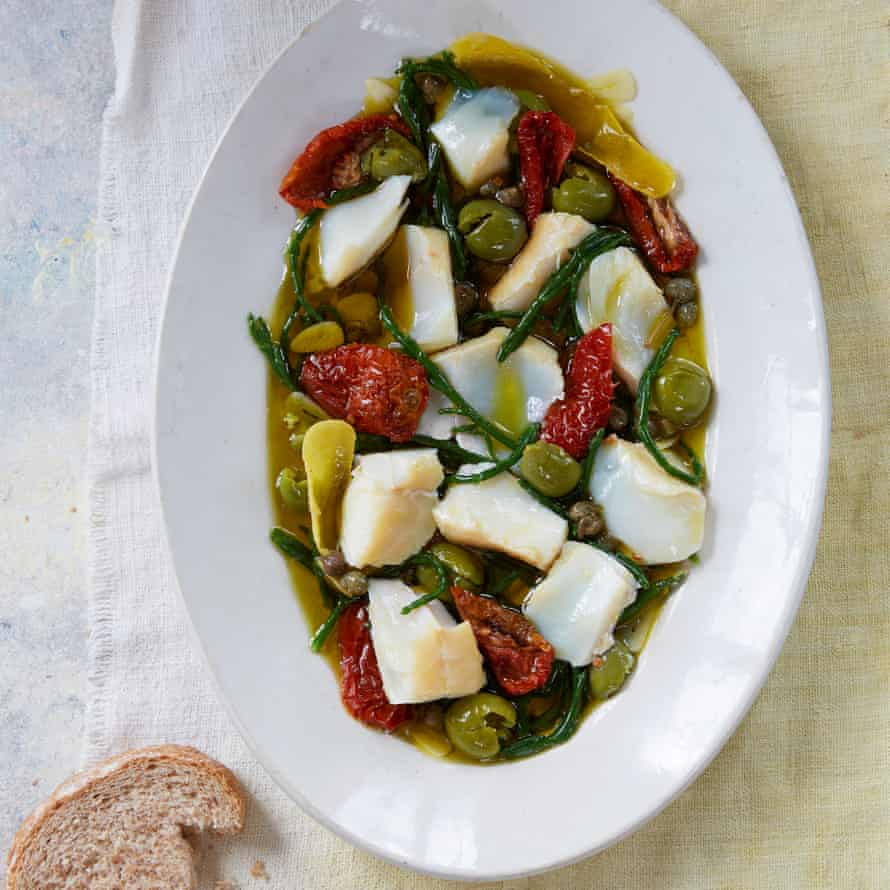 Haddock, samphire, sundried tomatoes and olives