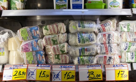 The good stuff: a selection of cheeses on sale in Nicosia.