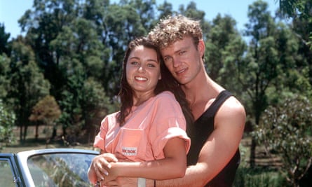Dannii Minogue with Craig McLachlan in Home and Away, 1990
