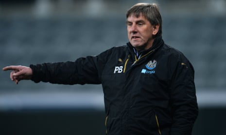 Peter Beardsley coaching Newcastle in a Premier League 2 match in December 2016.