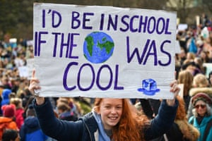Young people take part in the worldwide climate strike in Edinburgh, Scotland