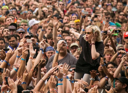 Glass with Crystal Castles at Lollapalooza festival in Chicago in 2013