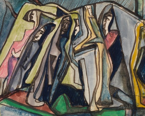 A section of Helen Saunders’ Untitled Drawing (1913). Ink and watercolour on paper.