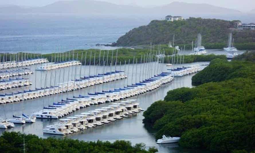 Yachts at Paraquita Bay in Tortola, British Virgin Islands.