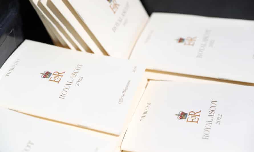 Racecards are seen prior to racing on Gold Cup day.