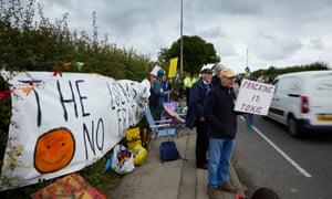 Anti-fracking protesters at Little Plumpton.