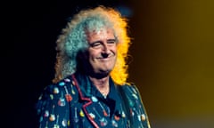 Queen And Adam Lambert Perform At The O2 Arena<br>LONDON, ENGLAND - JULY 02: Brian May of Queen performs live on stage at The O2 Arena on July 2, 2018 in London, England. (Photo by Matthew Baker/Getty Images)