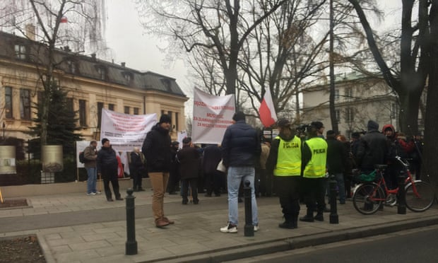 One of the recent demonstrations in the Śródmieście district of Warsaw.