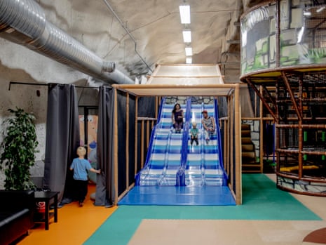 Child play in Merihaka bunker’s playground.