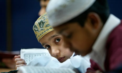 Children at the Victor Street Mosque in Bradford